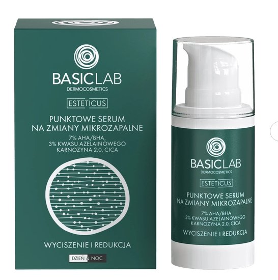 BasicLab BASICLAB Esteticus Punktowe serum na zmiany mikrozapalne z 7% AHA/BHA 15 ml — Inhaltsstoffe i ocena