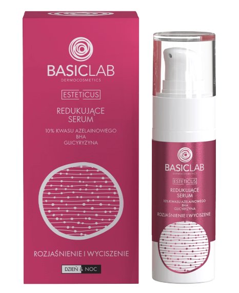 BasicLab BASICLAB Esteticus Redukujące serum 10% kwasu azelainowego, BHA i glicyryzyną 30 ml
