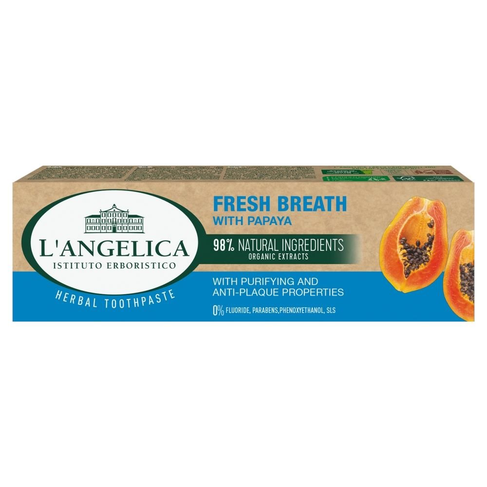 L'angelica Świeży Oddech pasta do zębów z papają 75 ml — Inhaltsstoffe i ocena