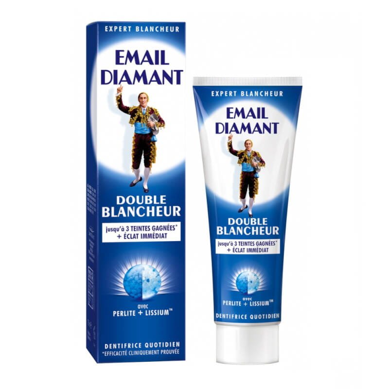 EMAIL DIAMANT EMAIL DIAMANT Double BLANCHEUR 75ml wybielająca pasta do zębów o zdwojonym działaniu wybielającym — Inhaltsstoffe i ocena
