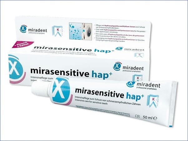 Miradent MIRADENT Mirasensitive hap+ 50ml - pasta do intensywnej terapii ochronnej wrażliwych zębów — Inhaltsstoffe i ocena