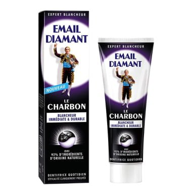 EMAIL DIAMANT EMAIL DIAMANT Charbon 75ml - purpurowa pasta wybielająca do zębów z aktywnym węglem — Inhaltsstoffe i ocena