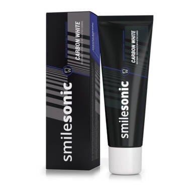Nieznana SMILESONIC Carbon White 75ml - czarna pasta do zębów dedykowana do szczoteczek sonicznych