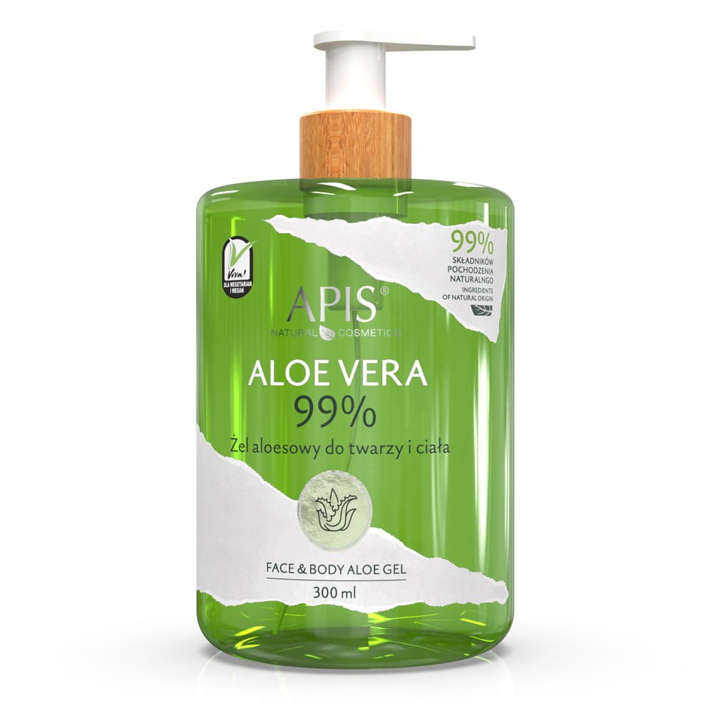 APIS Apis natural aloe vera 99% żel aloesowy do twarzy i ciała 300 ml