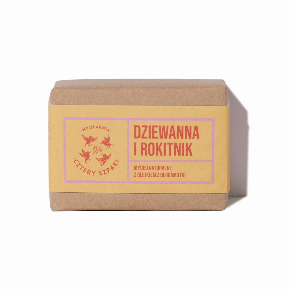 Nieznana Naturalne mydło w kostce - Dziewanna i Rokitnik z olejem z bergamotki, Cztery Szpaki, 110 g — Inhaltsstoffe und Bewertung
