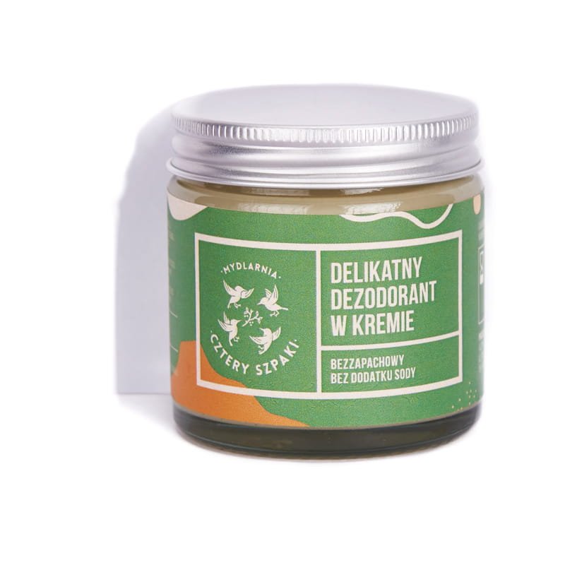 Nieznana Naturalny delikatny dezodorant w kremie - bezzapachowy bez sody, Cztery Szpaki, 60 ml — Inhaltsstoffe und Bewertung