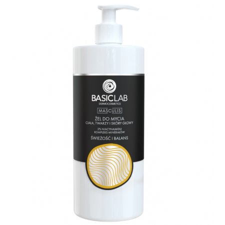 Nieznana BasicLab, Duschgel, Gesicht und Kopfhaut, 500 ml — Inhaltsstoffe i ocena
