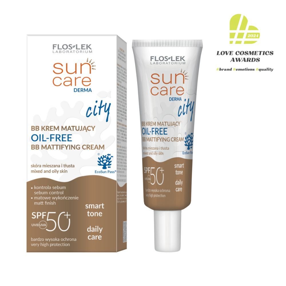 flos-lek Sun Care Derma City, krem,matuj,BB,Oil-F,F50+,30ml