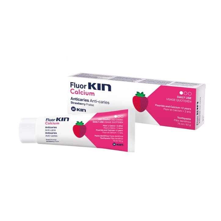 KIN KIN FluorKIN Calcium pasta do zębów dla dzieci, o smaku soczystej truskawki -   75ml — Inhaltsstoffe i ocena