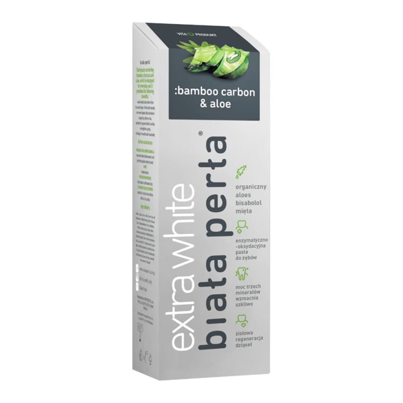 Biała Perła BIAŁA PERŁA Czarna pasta wybielająca do zębów :bamboo carbon & aloe 75ml — Inhaltsstoffe i ocena