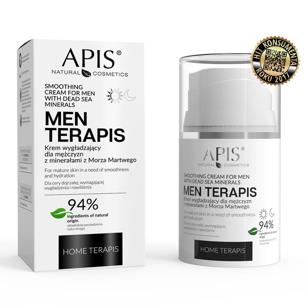 Apis APIS MEN TERAPIS Krem wygładzający dla mężczyzn z minerałami z Morza Martwego 50 ml — Inhaltsstoffe i ocena