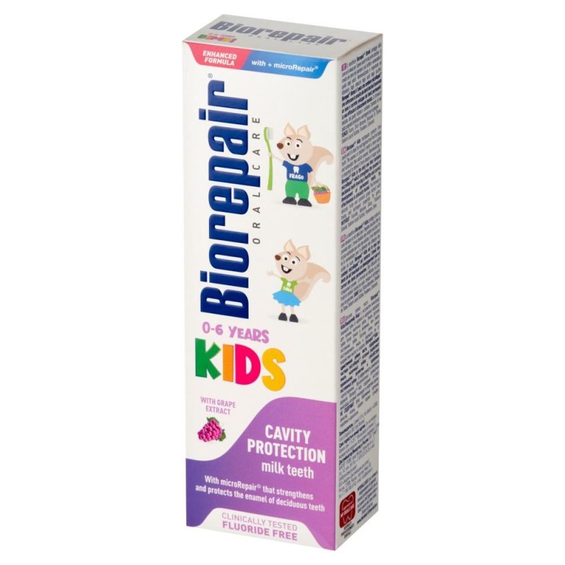 BIOREPAIR BIOREPAIR Kids 50ml - wzmacniająco-ochronna pasta do zębów mlecznych o smaku winogrona — Inhaltsstoffe i ocena