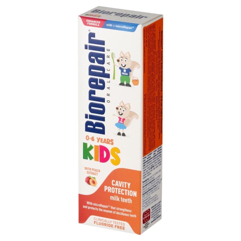 BIOREPAIR BIOREPAIR Kids 50ml - wzmacniająco-ochronna pasta do zębów mlecznych o smaku brzoskwini