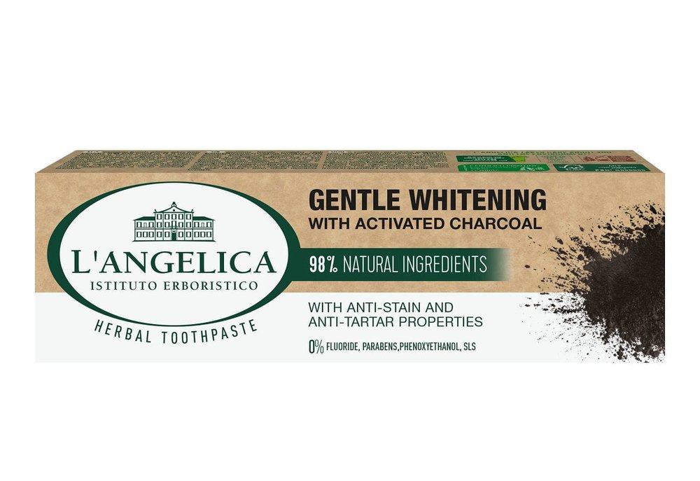 L'angelica L'Angelica Łagodne wybielanie z węglem - pasta naturalna 75 ml — Inhaltsstoffe i ocena