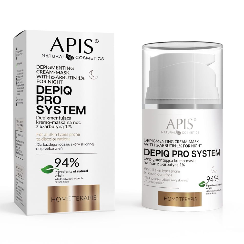 Apis Apis DEPIQ PRO SYSTEM Depigmentująca kremo-maska na noc z α-arbutyną 1%