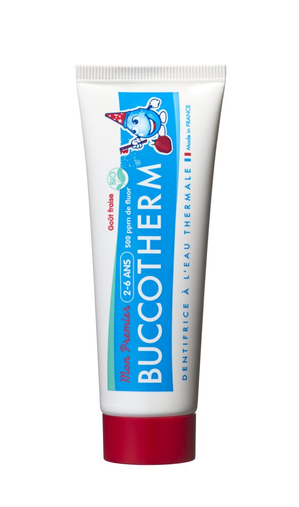 Buccotherm Buccotherm BIO 2-6 lat Naturalna pasta do zębów dla dzieci z fluorem Truskawka 50 ml