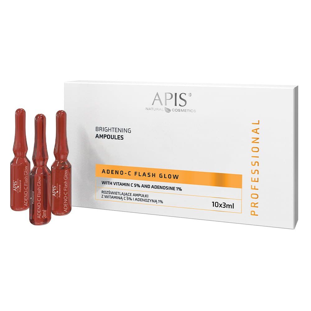 Apis Apis ADENO-C Flash Glow Rozświetlające ampułki do twarzy z witaminą C i adenozyną 10x3ml — Inhaltsstoffe und Bewertung