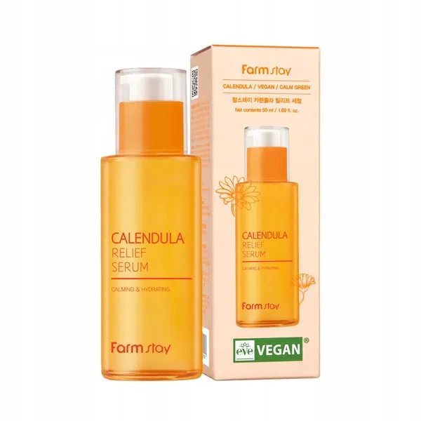 Farmstay FARMSTAY Calendula Relief Serum do twarzy - ukojenie i regeneracja dla wymagającej skóry z nagietkiem lekarskim, 50ml