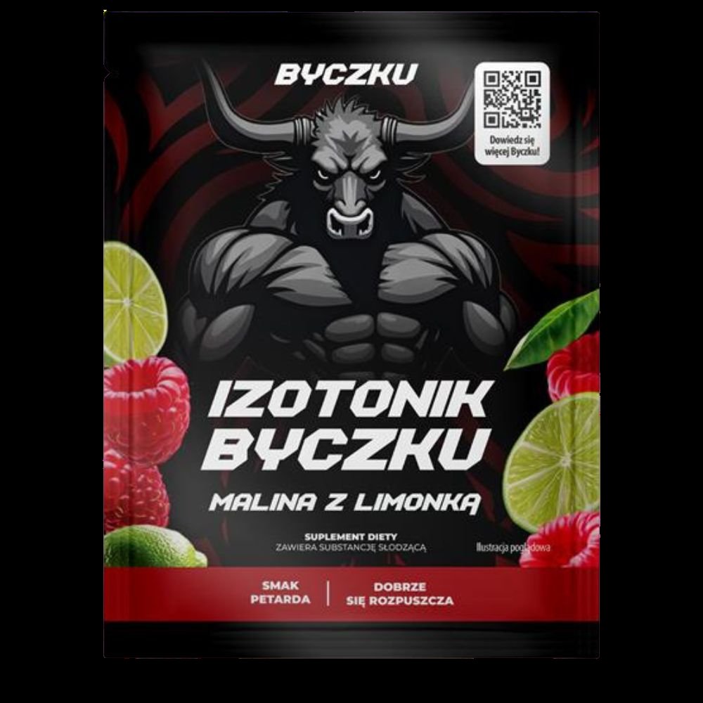 Nieznana Byczku Izotonik, malina z limonką, saszetka 31,5g