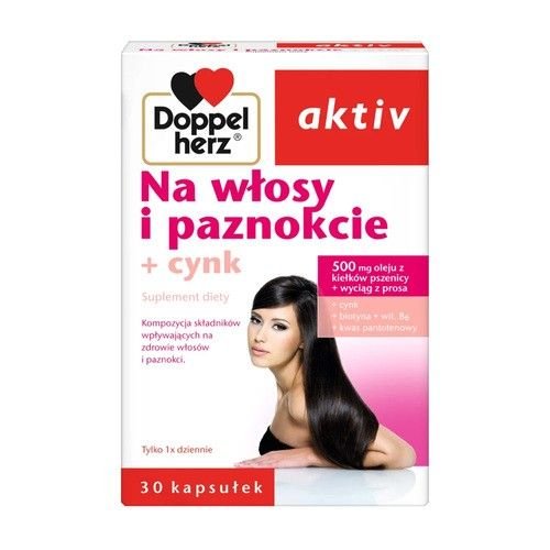 Doppelherz Doppelherz aktiv Na włosy i paznokcie + cynk kapsułki 30 szt.