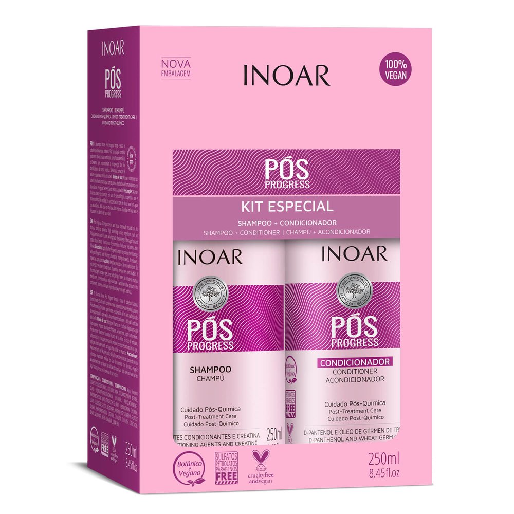 Inoar INOAR Pos Progress Zestaw po Keratynowym Prostowaniu Odżywka 250ml Szampon 250ml — Inhaltsstoffe und Bewertung