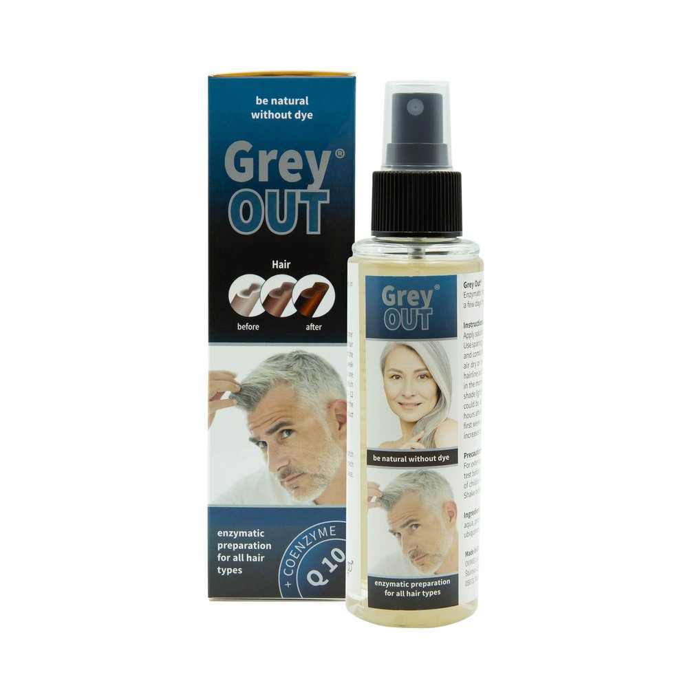 Nieznana Odsiwiacz GreyOut Przywraca Kolor Siwym Włosom Enzymatyczny Odsiwiacz dla Mężczyzn Grey Out — Inhaltsstoffe i ocena