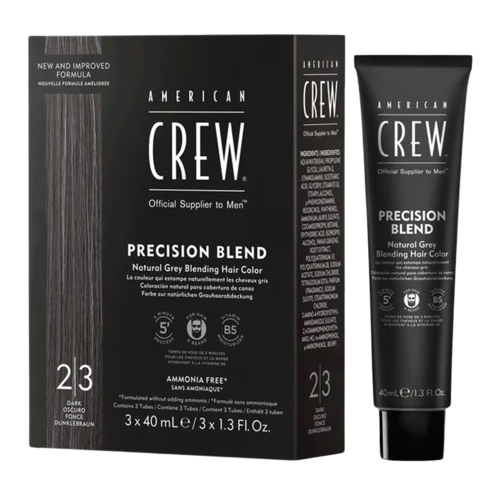 AMERICAN CREW American Crew Precision Blend 2/3 Dark Farba do włosów i brody 3x40ml — Inhaltsstoffe i ocena
