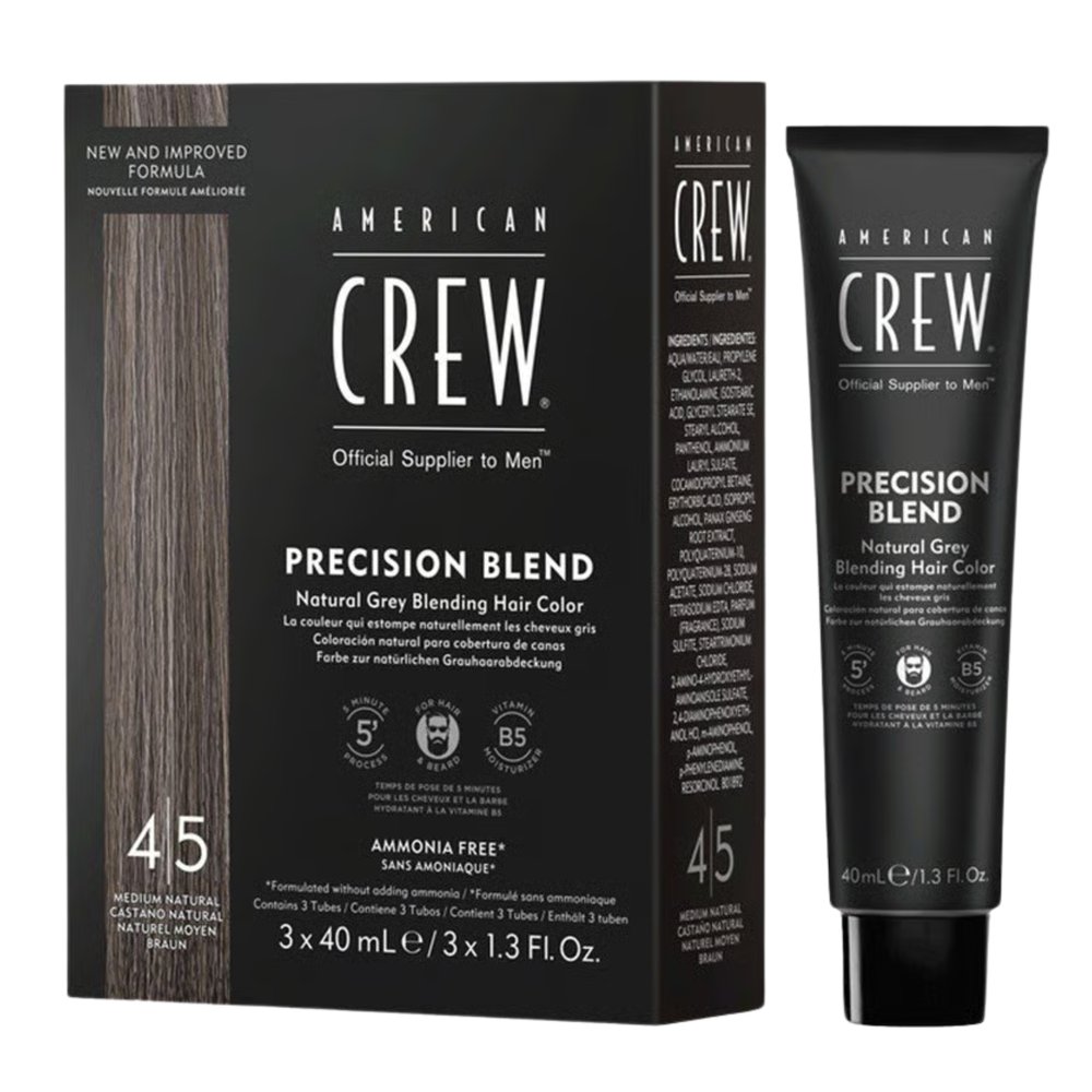 AMERICAN CREW American Crew Precision Blend 4/5 Medium Natural Farba do włosów i brody 3x40ml — Inhaltsstoffe i ocena