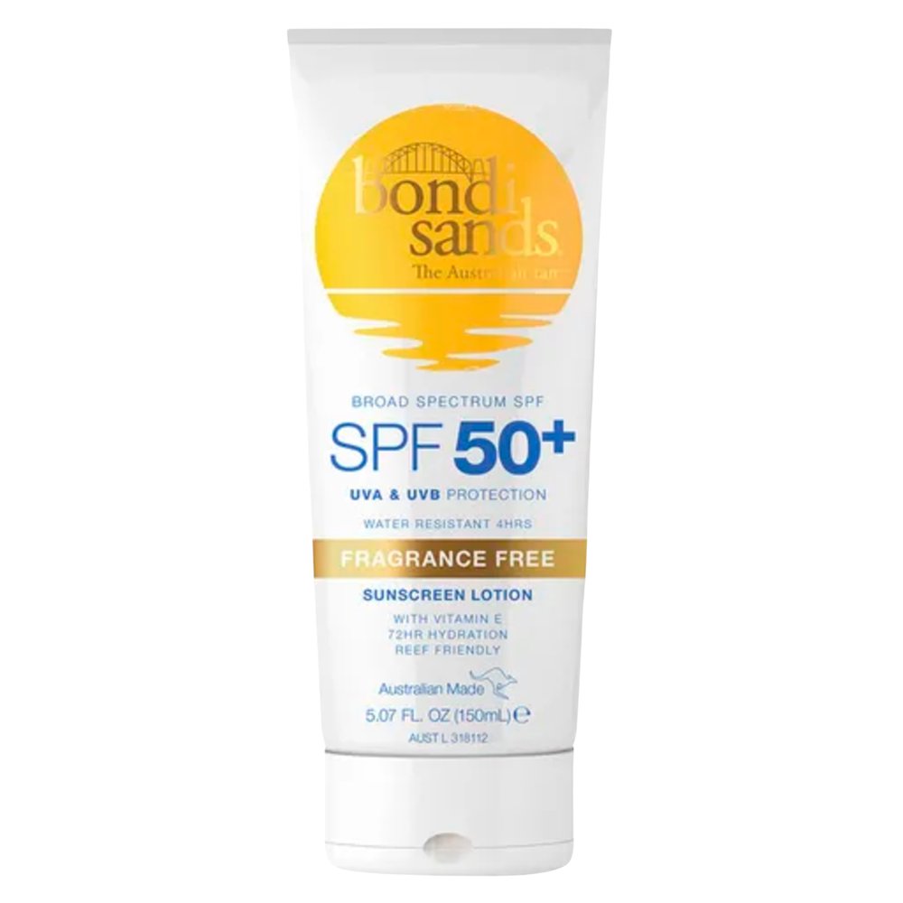 Bondi Sands SPF 50+ Lotion zum Bräunen ohne Duft wasserfest vegan 150ml — Inhaltsstoffe und Bewertung