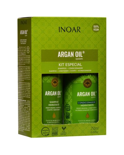 Inoar INOAR Argan Oil Duo Pack 2x250ml ntensywne nawilżenie i blask włosów suchych i puszących się — Inhaltsstoffe und Bewertung