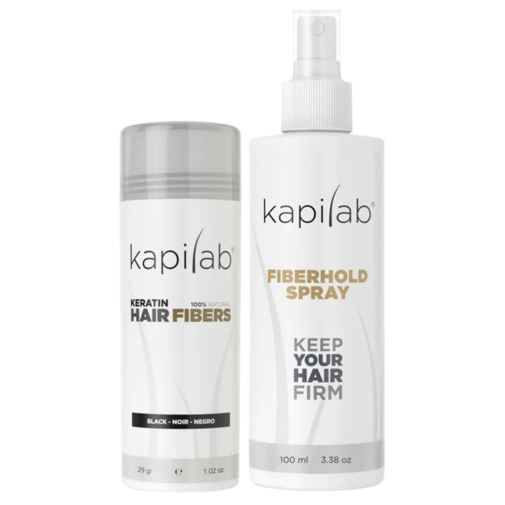 Nieznana Kapilab Zestaw Mikrowłókna Keratynowe do Zagęszczania Włosów 29g + Fiberhold Spray 100ml — Inhaltsstoffe und Bewertung