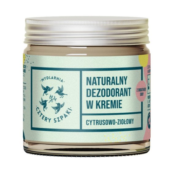 4SZPAKI Cztery Szpaki Naturalny dezodorant w kremie cytrusowo-ziołowy 60 ml — Inhaltsstoffe i ocena