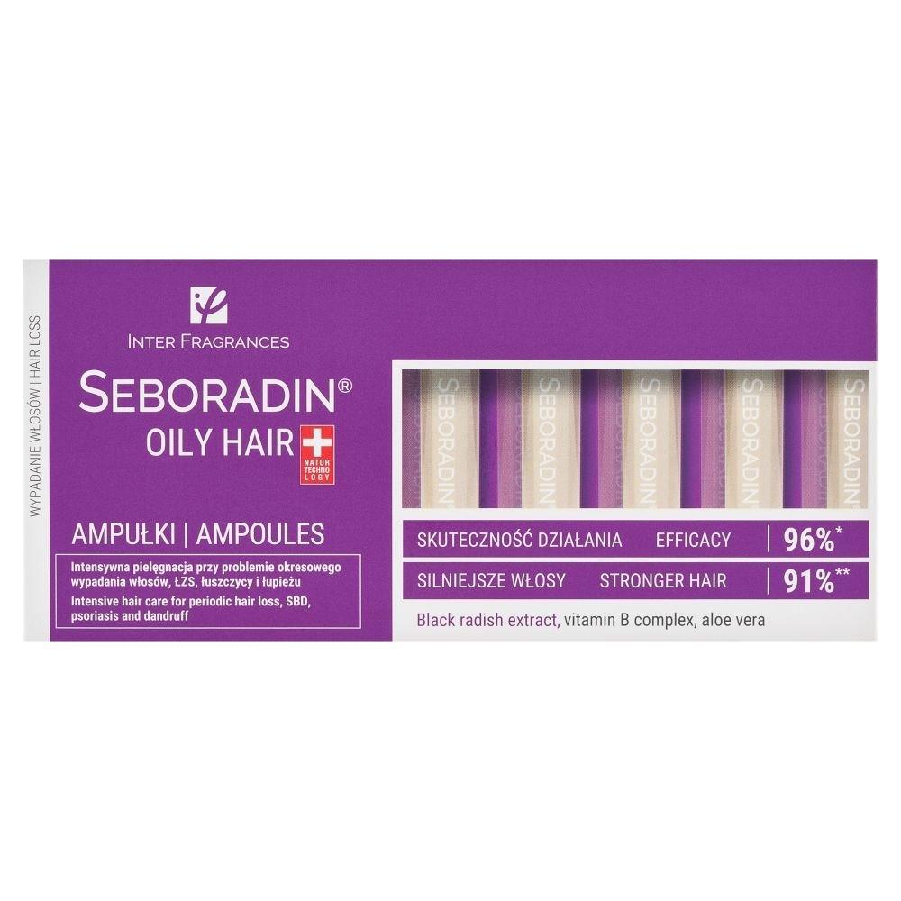 SEBORADIN Seboradin Oily Hair, ampułki przeciw wypadaniu włosów, 14 ampułek x 5,5 ml