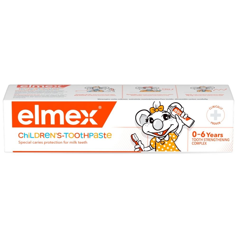 Nieznana Elmex, pasta do zębów dla dzieci z aminofluorkiem od 1 ząbka do 6 lat, 50 ml