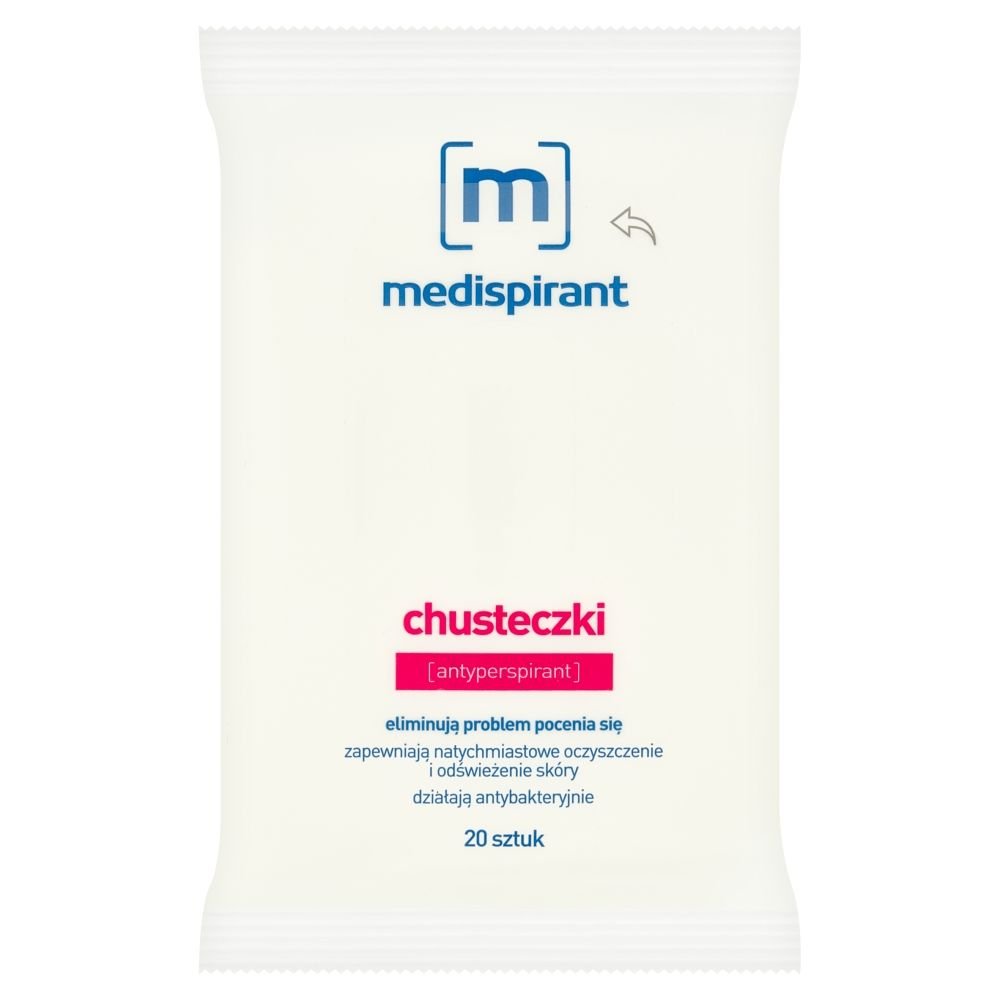 Nieznana Medispirant, antyperspirant, chusteczki, 20 szt.