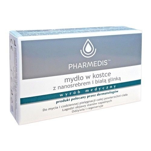 Pharmedis Pharmedis Kropla Zdrowia, mydło w kostce z nanosrebrem i białą glinką, 100 g — Inhaltsstoffe i ocena