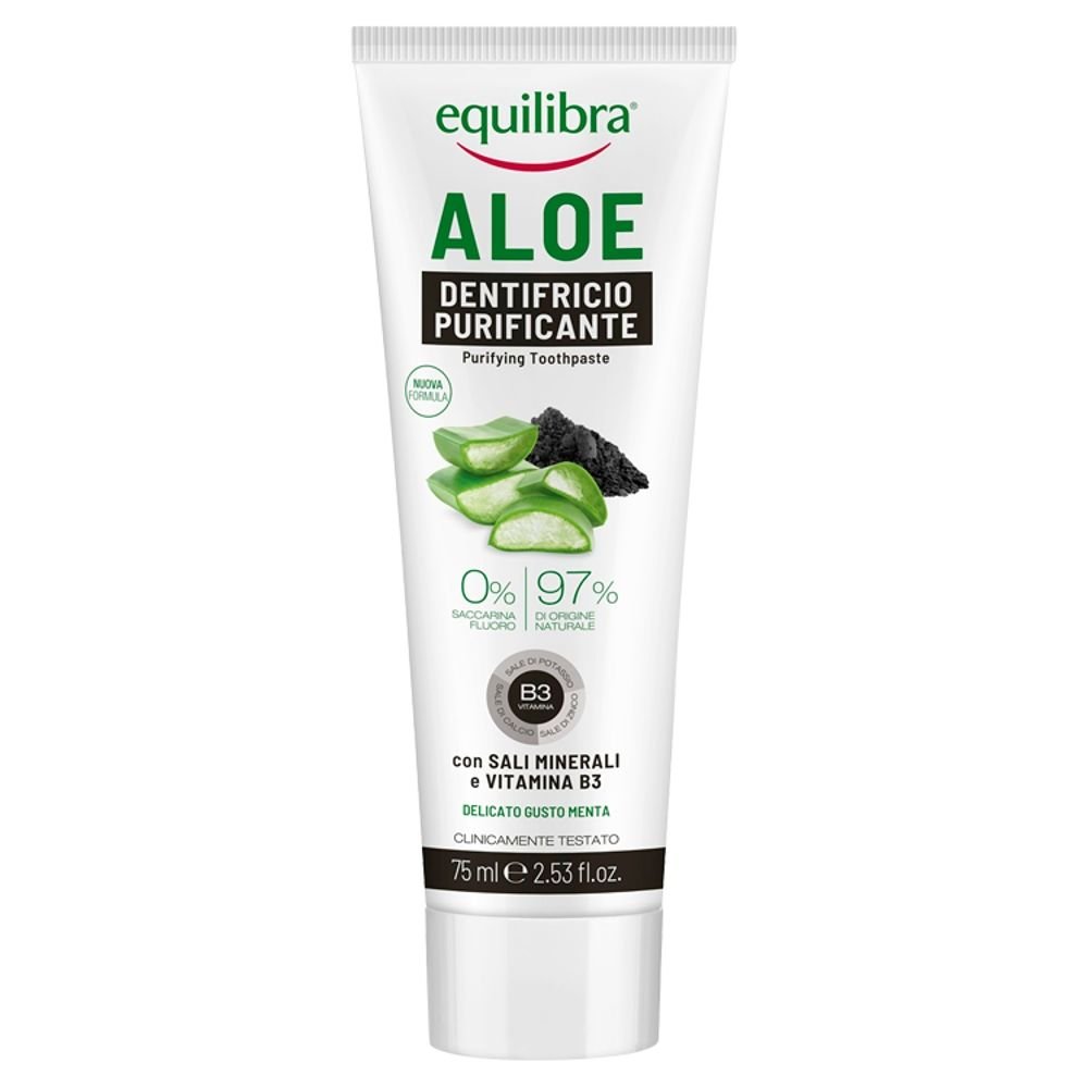 Nieznana Equilibra, aloesowa pasta do zębów oczyszczająca, 75 ml — Inhaltsstoffe i ocena