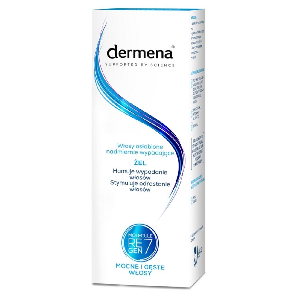 DERMENA Dermena Hair Care, żel hamujący wypadanie włosów, 150 ml (butelka + dozownik) — Inhaltsstoffe i ocena
