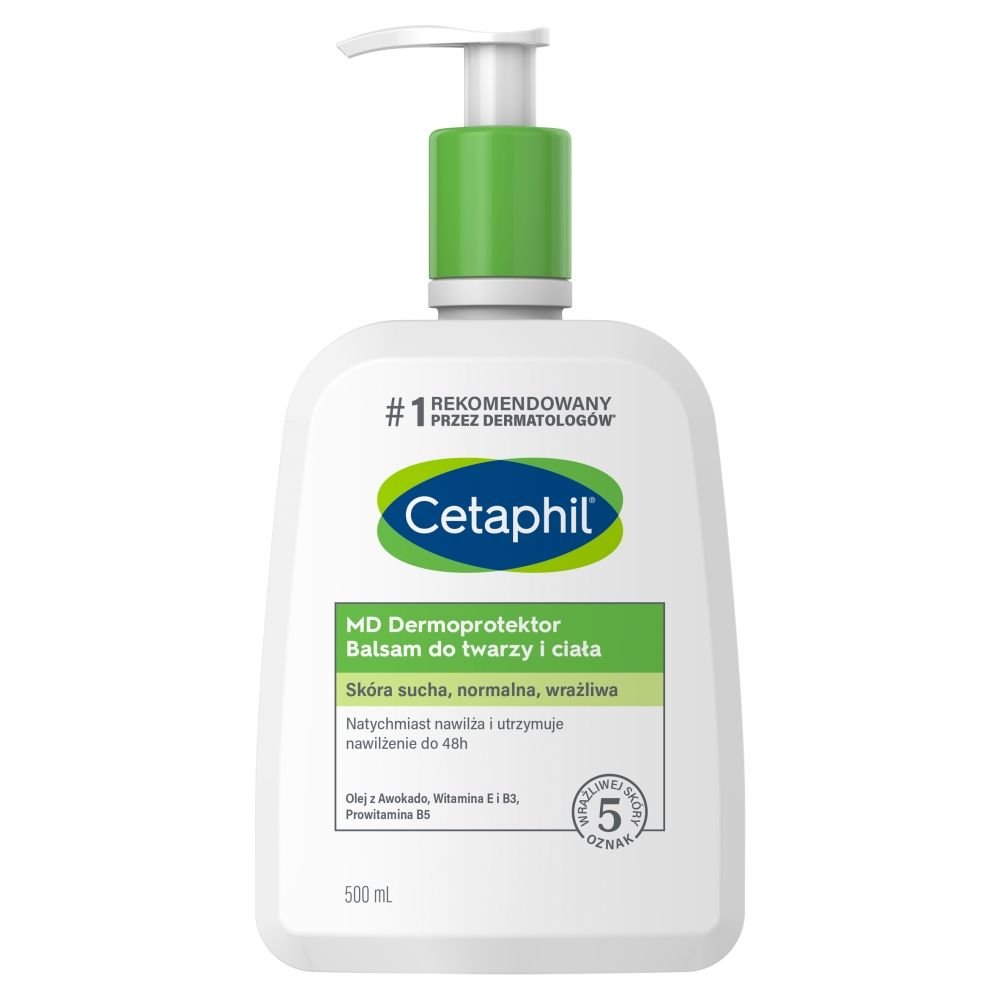 CETAPHIL Cetaphil MD Dermoprotektor, balsam nawilżający do twarzy i ciała, 500 ml — Inhaltsstoffe i ocena