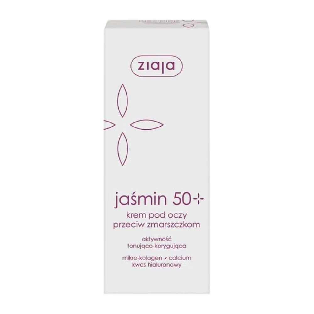 Nieznana Ziaja, jaśmin w kremie przeciw zmarszczkom 50+ pod oczy i na powieki, 15 ml
