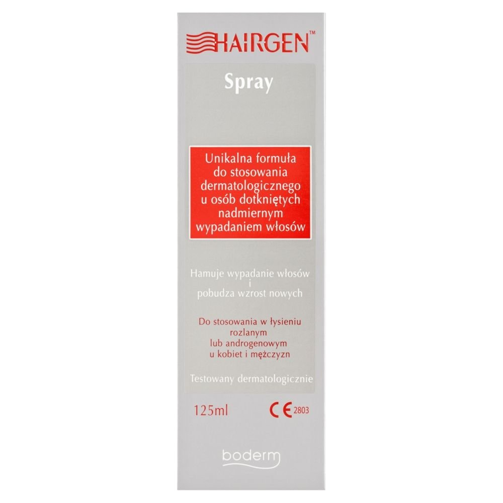 HAIRGEN Hairgen Spray (łysienie androgenowe, wypadanie włosów) 125 ml — Inhaltsstoffe i ocena
