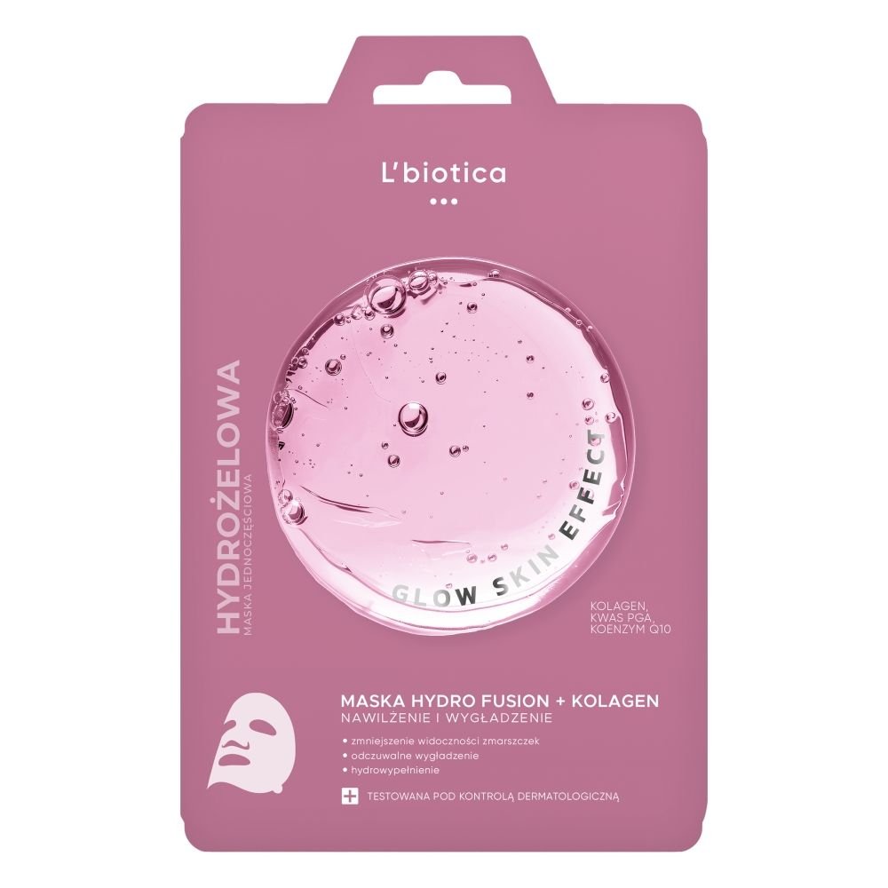 L'BIOTICA L'Biotica PGA Hydro Fusion+Kolagen, maska do twarzy hydrożelowa,1 szt.
