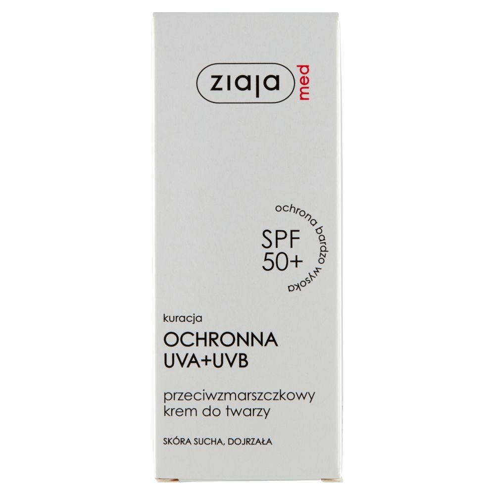 ZIAJA Ziaja Med SPF 50+, przeciwzmarszczkowy krem, cera sucha i dojrzała, 50 ml — Inhaltsstoffe i ocena