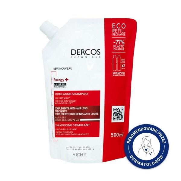 VICHY Vichy Dercos Energy+, szampon wzmacniający, refill, 500 ml