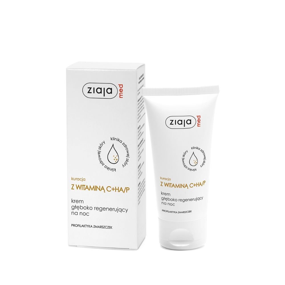 ZIAJA Ziaja Med Kuracja Dermatologiczna, krem regenerujący z witaminą C+HA/P, na noc, 50 ml — Inhaltsstoffe i ocena