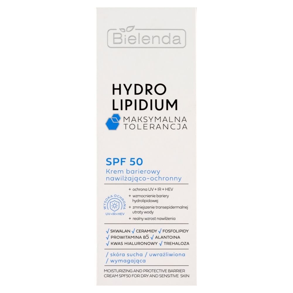 Bielenda Bielenda Hydro Lipidium, Krem barierowy nawilżająco-ochronny SPF50, 30 ml — Inhaltsstoffe i ocena