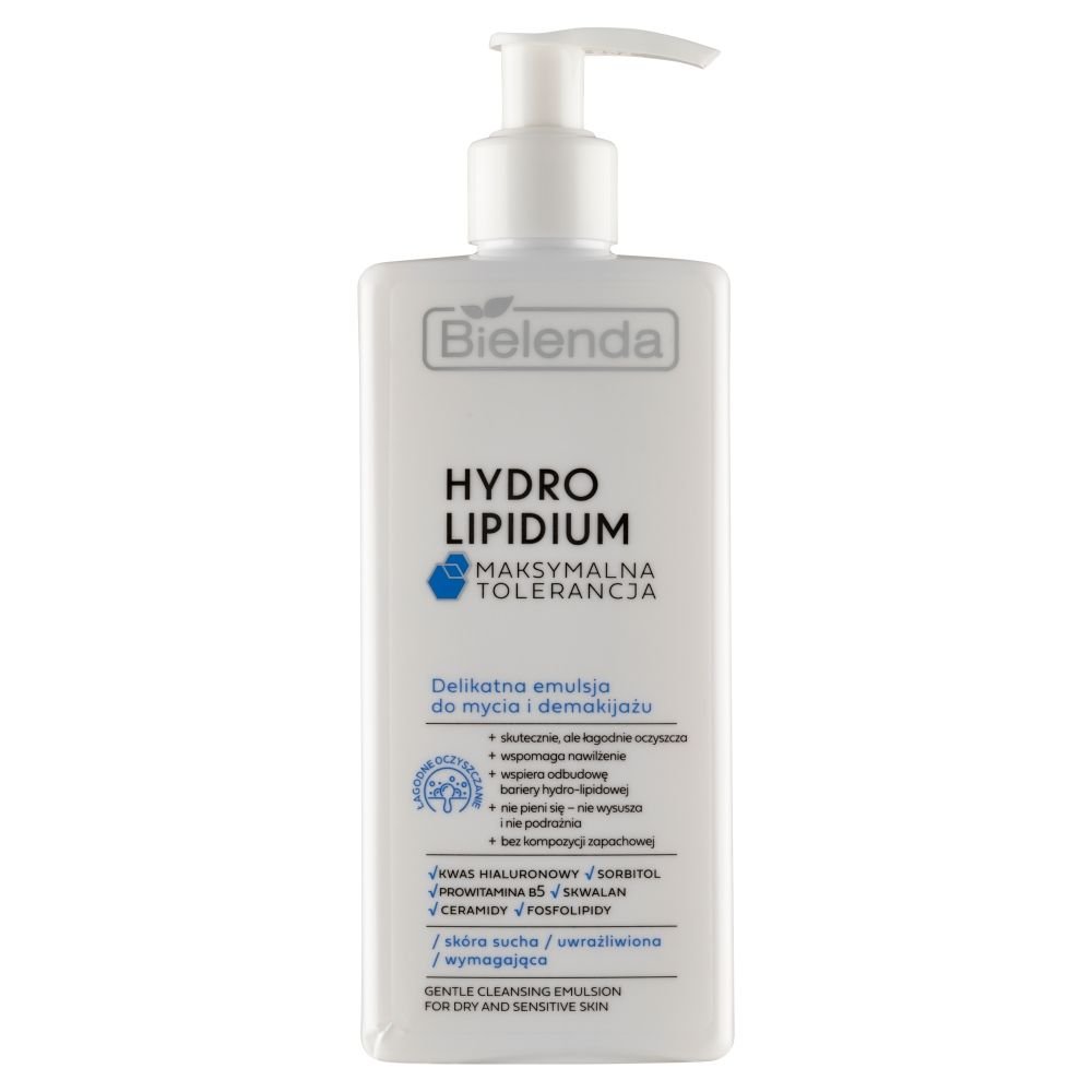 Bielenda Bielenda Hydro Lipidium, Delikatna emulsja do mycia i demakijażu, 300 ml