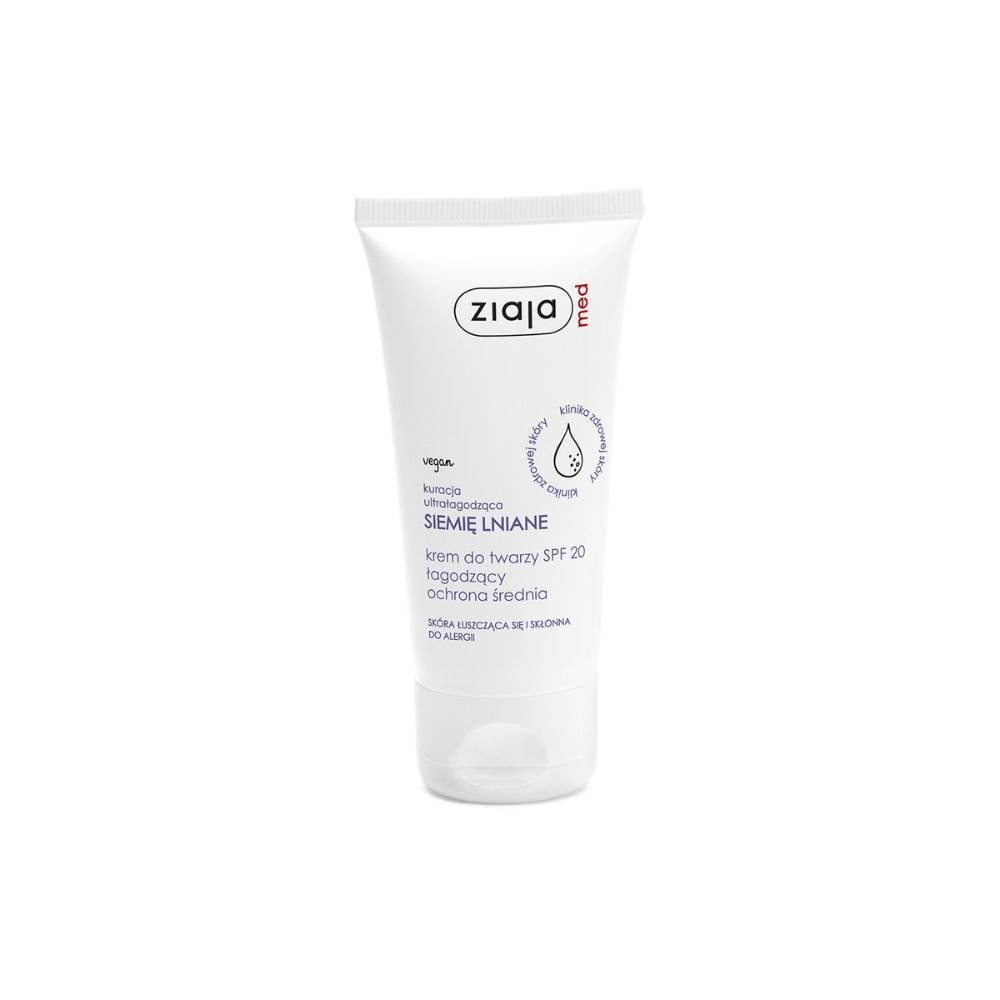 ZIAJA Ziaja Med Siemię Lniane, łagodzący krem do twarzy, ochrona średnia SPF 20, 50 ml — Inhaltsstoffe i ocena