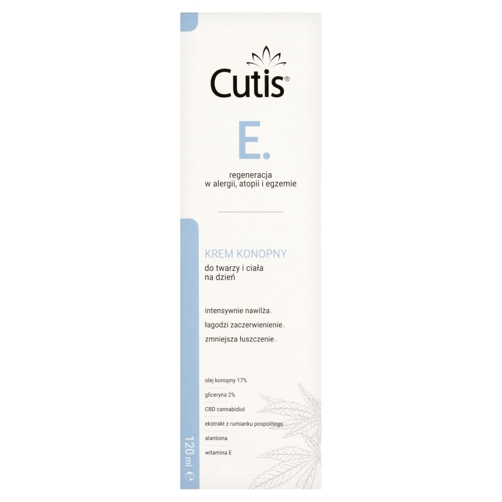 Cutis Cutis E Krem konopny 17% + CBD kannabidiol do skóry z objawami egzemy