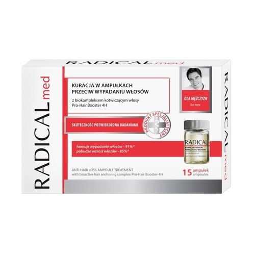 RADICAL Radical Med, kuracja przeciw wypadaniu włosów dla mężczyzn, 5 ml, 15 ampułek